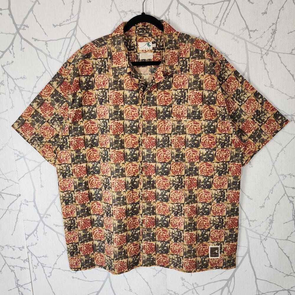 Tsunami Artsy Tribal Print 100% Cotton Camp Shirt